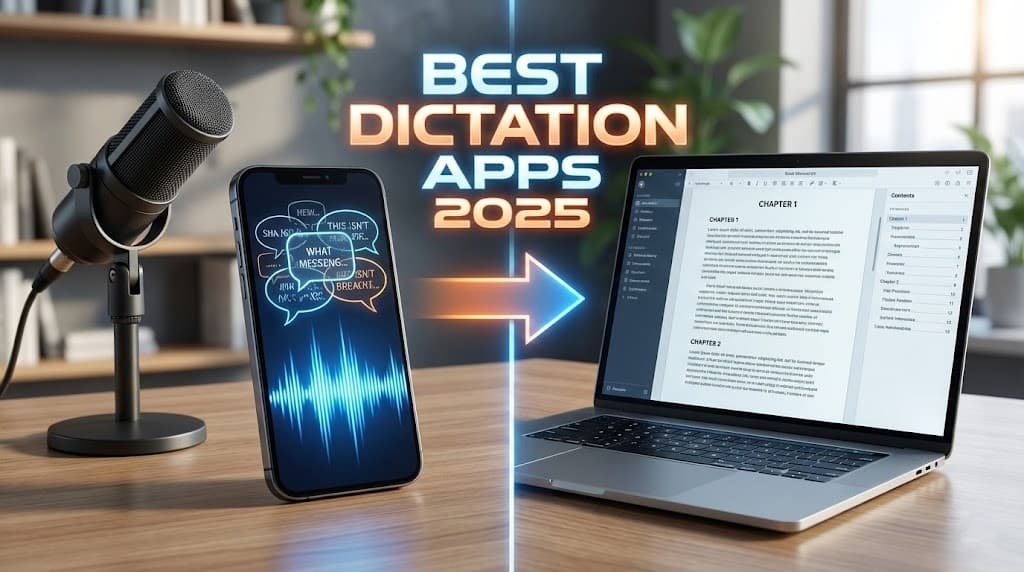 Writer using the best dictation app for authors in 2025 to dictate a novel while walking in nature