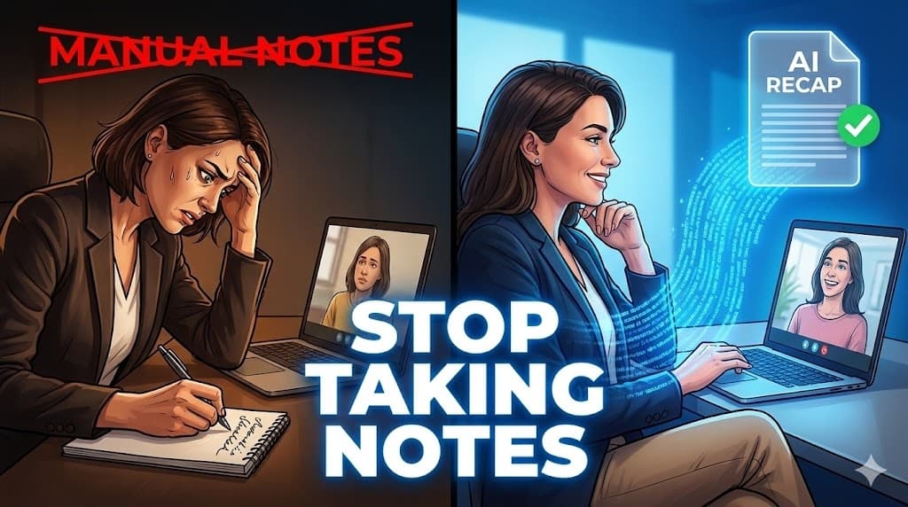 A professional coach in a video call with a client, with AI overlay highlighting breakthroughs